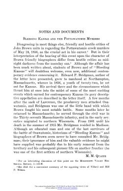 Bleeding Kansas and the Pottawatomie Murders