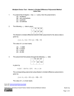 Test Your Knowledge of the Newton`s Divided Difference Method