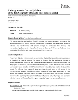 SU2015 Syllabus - Trinity Western University