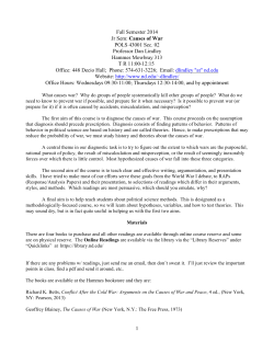 Lindley: Causes of War Syllabus