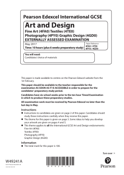 IGCSE Art and Design June 2017