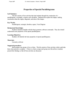 Properties of Special Parallelograms