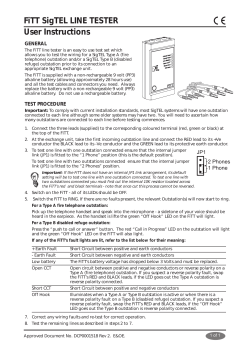 FiTT SigTEL LINE TESTER User Instructions