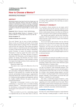 How to Choose a Mentor?