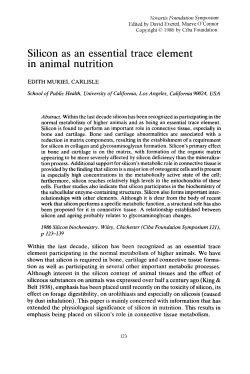 Silicon as an Essential Trace Element in Animal Nutrition