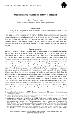 Questioning the visual in the history of education