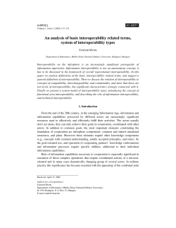 # $ An analysis of basic interoperability related terms, system of