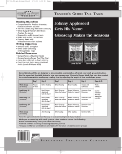Johnny Appleseed Gets His Name Glooscap Makes the Seasons