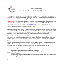 Georgia Farm Bureau Middle School Essay