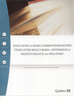Does Living in Rural Communities Rather Than Cities