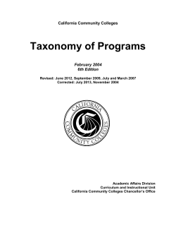 Taxonomy of Program (TOP) - System Operations