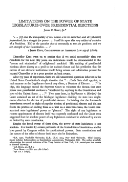 Limitations on the Power of State Legislatures Over Presidential