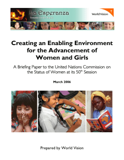 Creating an Enabling Environment for the Advancement of Women