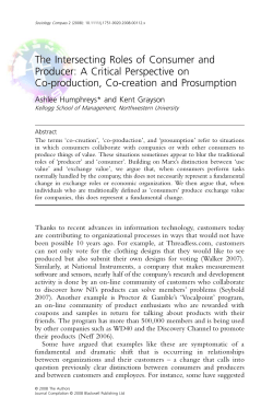 The Intersecting Roles of Consumer and Producer
