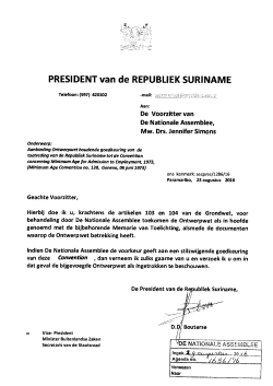 PRESIDENT van de REPUBLIEK SURINAME