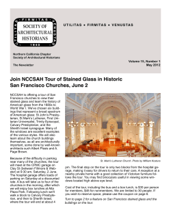 Stained Glass Tour Newsletter