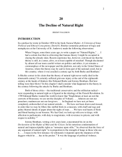 The Decline of Natural Right