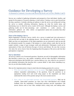 Guidance for Developing a Survey