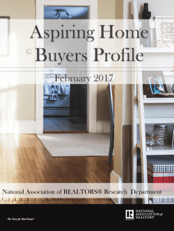 Aspiring Home Buyers Profile - National Association of Realtors