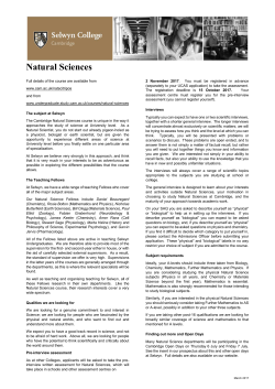 Natural Sciences