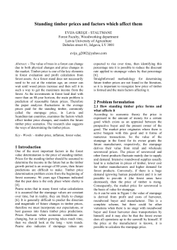 Standing timber prices and factors which affect them