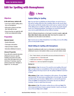 Edit for Spelling with Homophones
