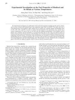 Experimental Investigation on the Fuel Properties of