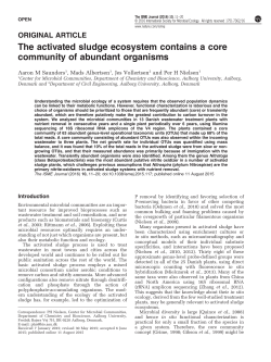 The activated sludge ecosystem contains a core community