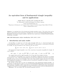 An equivalent form of fundamental triangle inequality and