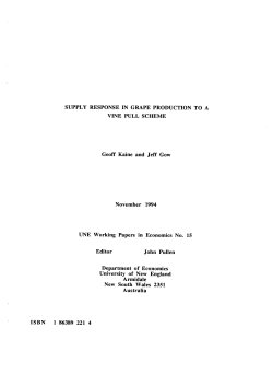 Supply Response in Grape Production to a Vine Pull Scheme