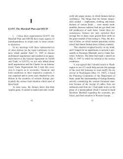 GATT, The Marshall Plan and OECD
