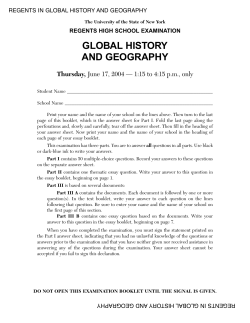 GLOBAL HISTORY AND GEOGRAPHY