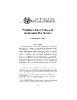 privileges, immunities, and substantive due process