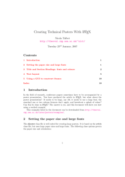 Creating Technical Posters With LaTeX - Gavin Cawley