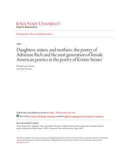 Daughters, sisters, and mothers: the poetry of Adrienne Rich and the