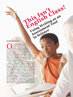 This Isn`t English Class! Using Writing as an Assessment Tool in