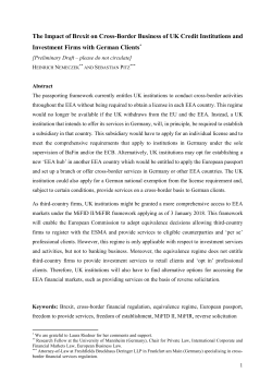 Cross-Border Regulation of Financial Services after Brexit