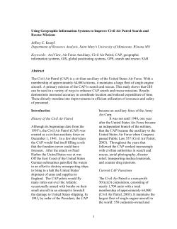 1 Using Geographic Information Systems to Improve Civil Air Patrol