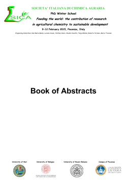 Book of Abstracts - Societ&agrave; Italiana di Chimica Agraria