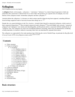 Syllogism - UT Computer Science
