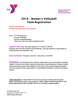 2016 - Women`s Volleyball Team Registration