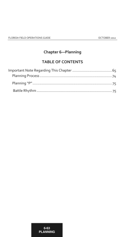 Chapter 6&mdash;Planning TABLE OF CONTENTS
