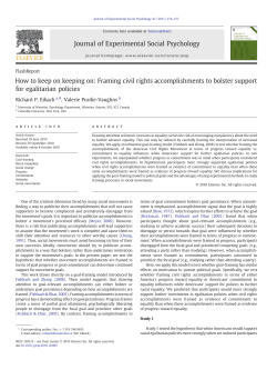 How to keep on keeping on: Framing civil rights accomplishments to
