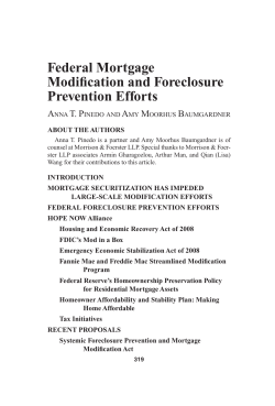 Federal Mortgage Modification and Foreclosure