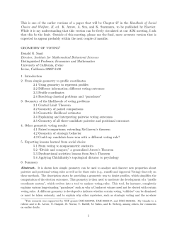 Geometry of Voting - The University of Chicago, Department of