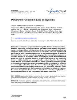 Periphyton Function in Lake Ecosystems