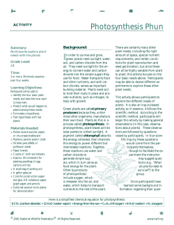 an activity that enables participants to explore plant needs with live