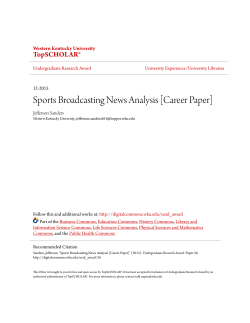 Sports Broadcasting News Analysis [Career Paper]