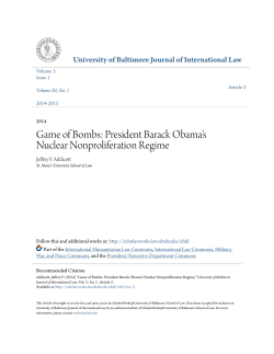 Game of Bombs: President Barack Obama`s Nuclear