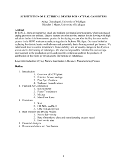 1 SUBSTITUTION OF ELECTRICAL DRYERS FOR NATURAL GAS